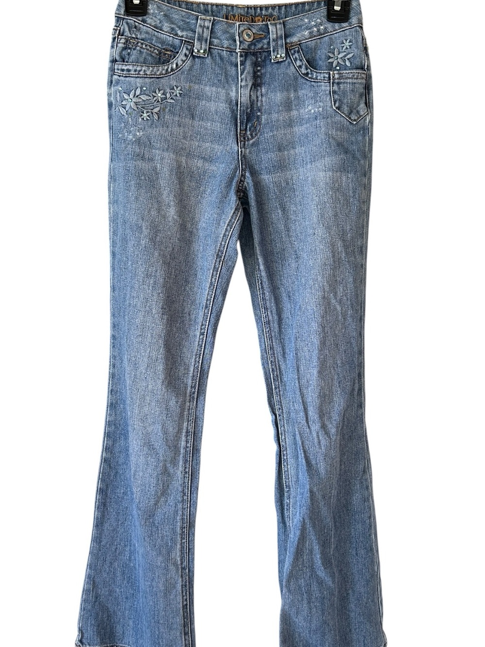 Limited Too Light Blue Embroidered Girls' Jeans vintage 14 slim